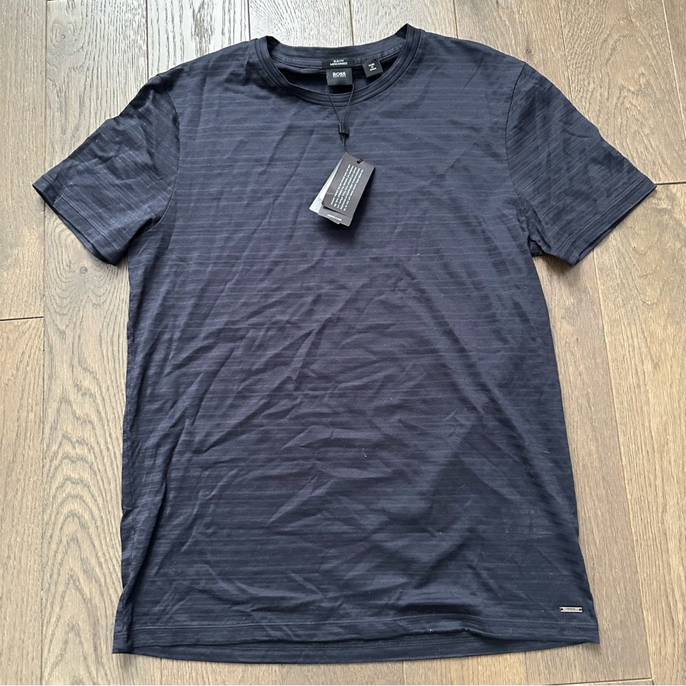 Boss Dark Navy Short Sleeve Tee Slim Fit